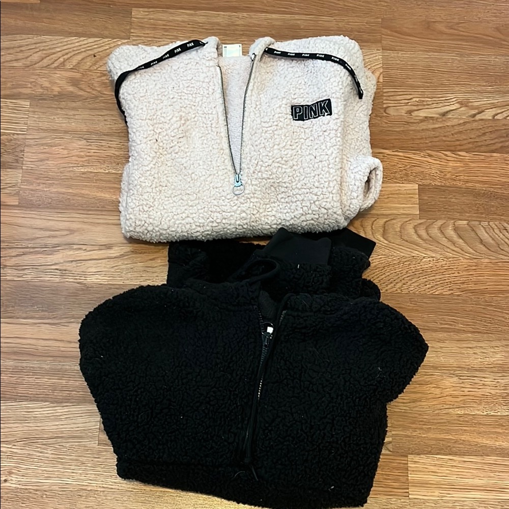 PINK Victoria's Secret Cream Sherpa Hoodie